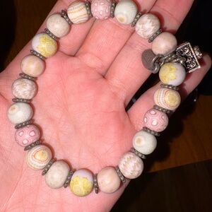 Pink and Yellow Beaded Bracelet
